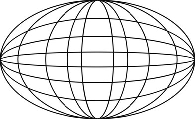 Globe Y2K Element. Retro futuristic shape.