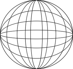 Globe Y2K Element. Retro futuristic shape.