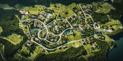 Aerial View of Rural Development