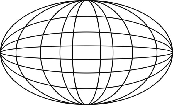 Globe Y2K Element. Retro futuristic shape.