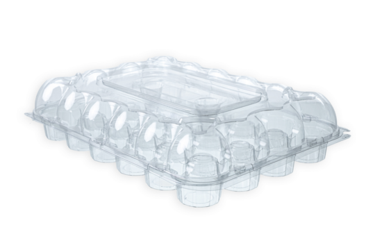 empty single use plastic food cupcake container