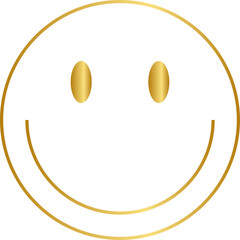 Gold Emoticon Y2K Element. Retro futuristic shape.