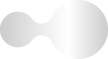 Silver Fluid Blob Y2K Element. Retro futuristic shape.