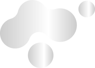 Silver Fluid Blob Y2K Element. Retro futuristic shape.