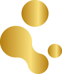 Gold Fluid Blob Y2K Element. Retro futuristic shape.