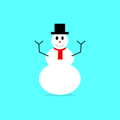 Snowman Vector,  Christmas, Cute Vector Snowman