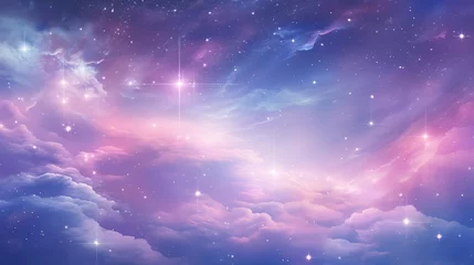 Foto op Plexiglas Pastel pale galaxy and stars spiritual background © sowaca