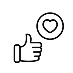 Like icon. Hand like. Thumb up. Outline love symbol. Social media sign. Seal of approval. OK sign. Like symbol. Premium quality. Achievement badge. Quality mark. Thumb icon. Human hand.