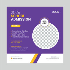Social Media Post Template Design for Open School Admissions or Promotion Banner.

EPS10
RGB Color Mode
300DPI