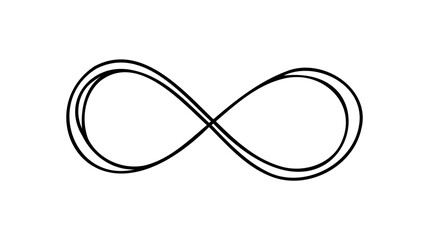 One continuous line of infinity symbol. Doodle vector illustration - obrazy, fototapety, plakaty