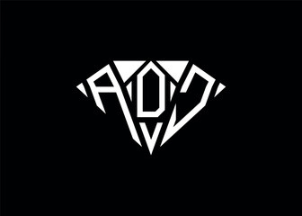Modern letter A D J diamond shape logo And initial monogram A D J letter logo vector template