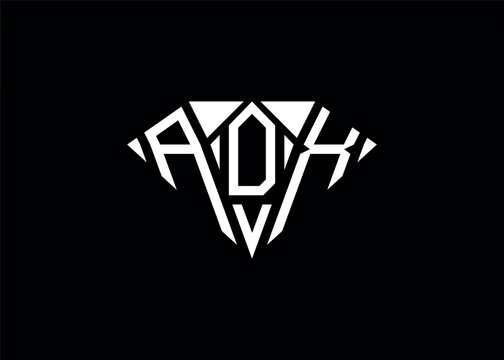 Modern letter A D X diamond shape logo And initial monogram A D X letter logo vector template