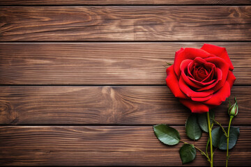 Empty wood background with flower for product display Ai generated
