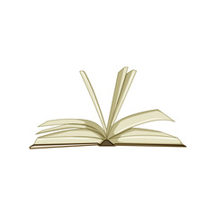 page book open cartoon. school library, paper cover, text graphic page book open sign. isolated symbol vector illustration