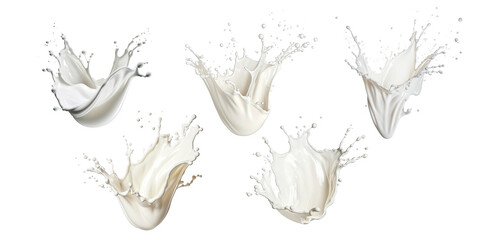 Milk Splash isolated on transparent background.