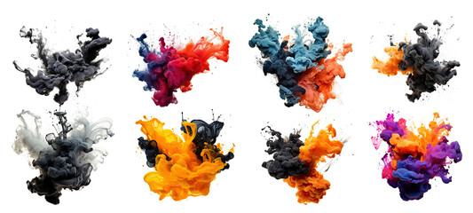 ink explsion isolated on a transparent background.