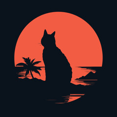 Cat Illustration for T-shirt