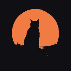 Cat Illustration for T-shirt