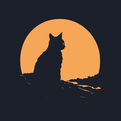 Cat Illustration for T-shirt