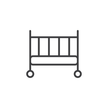 recommend clip art: crib icon. sign for mobile concept and web design. Outline vector icon. Symbol, logo illustration. Vector graphics