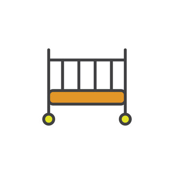 recommend clip art: crib icon. sign for mobile concept and web design. Outline vector icon. Symbol, logo illustration. Vector graphics