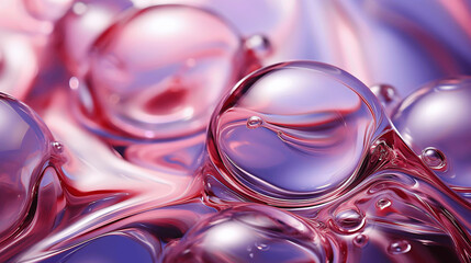 pink and orange liquid cosmetic and liquid bubbles