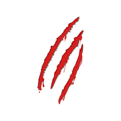 paper claw scratch cartoon. beast attack, lion horror, wild monster paper claw scratch sign. isolated symbol vector illustration