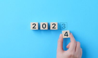 Countdown end of 2023, Start of 2024 Year. Schedule calendar strategy future vision, Business...