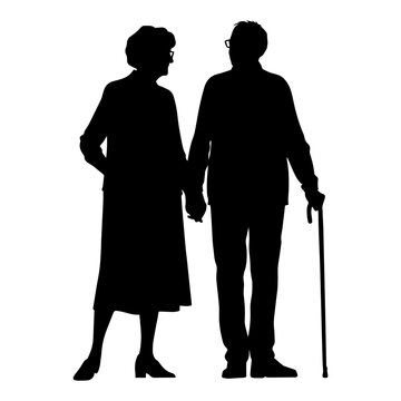 recommend clip art: Vector illustration. Silhouette of a couple in love. Set of people.