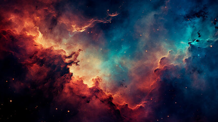 Obraz na płótnie Canvas Majestuosidad Cósmica - Nebulosa Abstracta en Colores Contrastantes cosmos