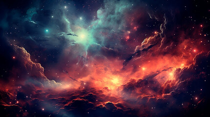 Majestuosidad Cósmica - Nebulosa Abstracta en Colores Contrastantes cosmos