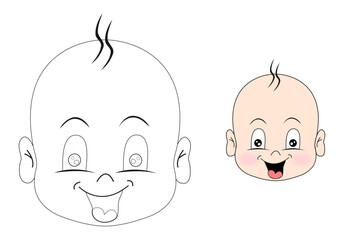 baby face drawing for children to paint