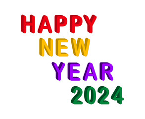 Happy New Year 2024 Abstract Multicolor Graphic Design Vector Logo Symbol Illustration
