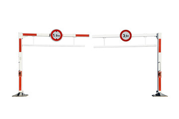 Height restriction barrier isolated on the transparent background