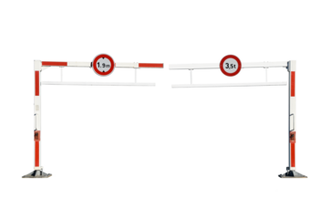 Height restriction barrier isolated on the transparent background