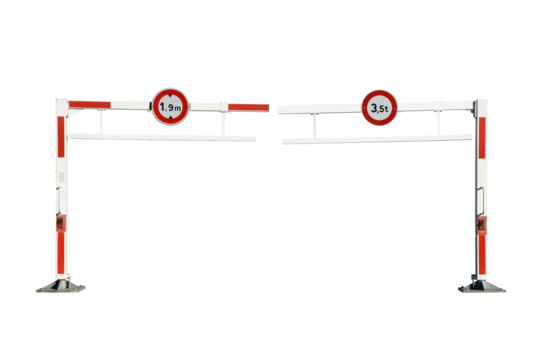 Height restriction barrier isolated on the transparent background