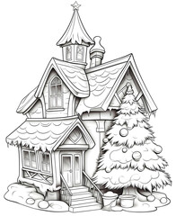 Christmas tree house. Xmas tree as a symbol of Christmas of the birth of the Savior.