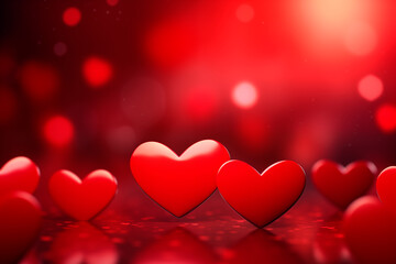 Valentine's day background, red 3d heart