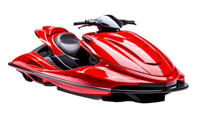 Red Jet Ski Isolated on Transparent Background