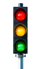 Traffic Light Isolated on Transparent Background