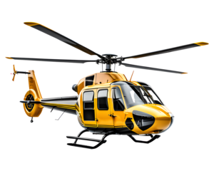 Yellow Helicopter Isolated on Transparent Background