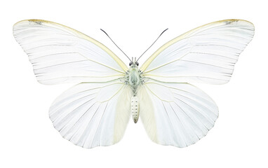 Fototapeta na wymiar The Cabbage Essence Butterfly Isolated on Transparent Background PNG.