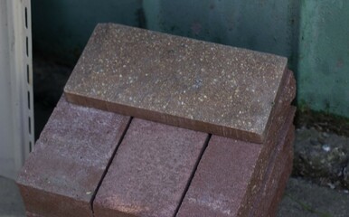A small package of bricks, which is used when installing the gates of a private house