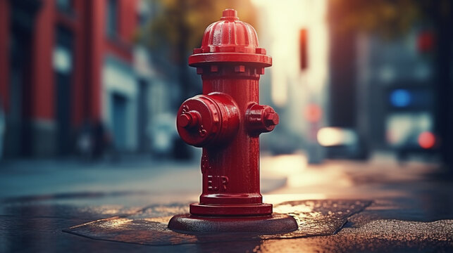 Fire Street Hydrant. Background With Selective Focus