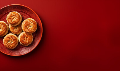 Traditional Chinese moon cake. Mid-Autumn festival celebration background