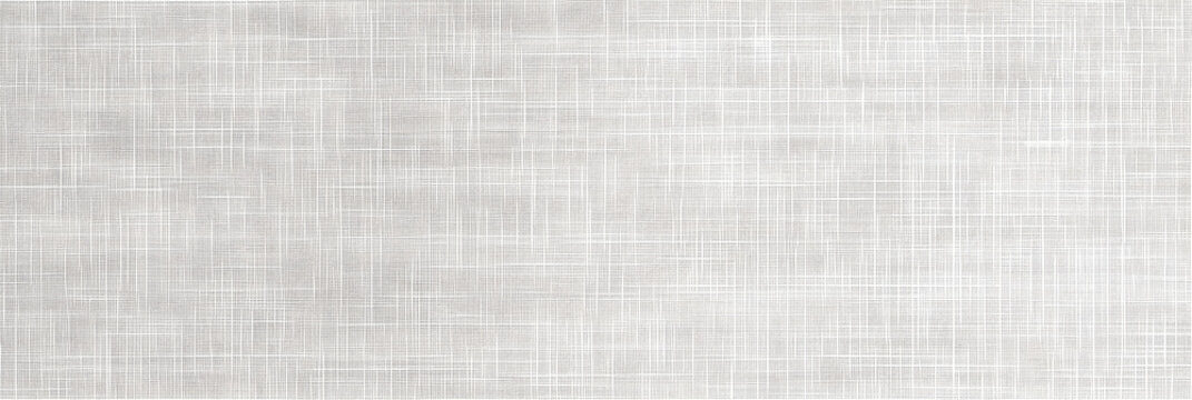 Seamless subtle white linen textile transparent background texture overlay. Abstract cloth fabric grayscale displacement, bump or height map. Simple panoramic banner wallpaper pattern. 