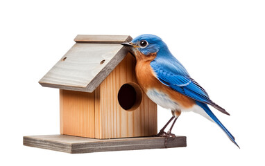Bluebird Perch Elegance Isolated on Transparent Background PNG.