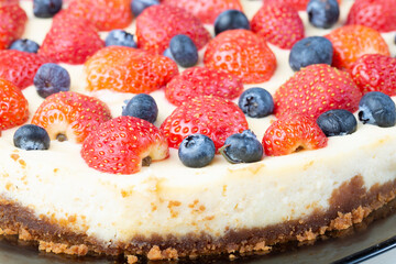 Homemade cheesecake.A dish of European and American cuisine, which is a cheese-containing dessert.