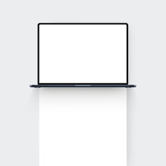 Laptop Mockup With Blank Screen. Concept For Showcasing Web-Design Projects. Vector Illustration