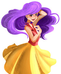 Beautiful girl in a dress